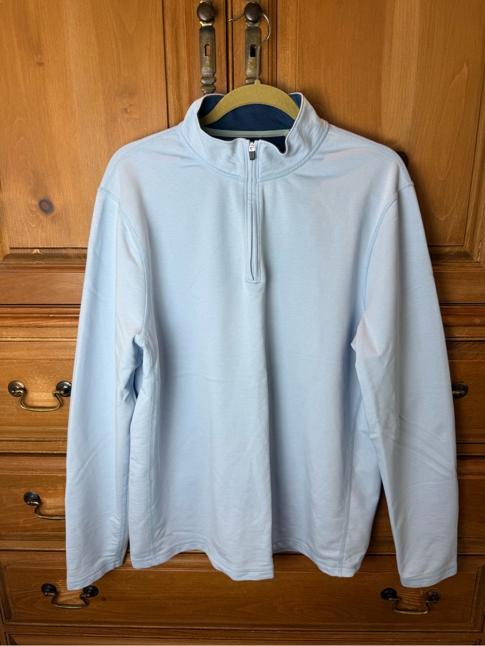 J. Crew Light Blue Men’s Quarter-Zip Performance Pullover Jacket